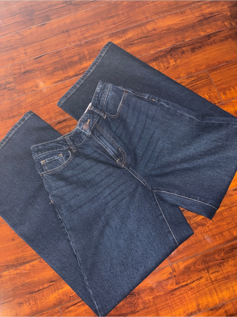 Time and Tru Women's Wide Leg Jeans, 31" Inseam, Sizes 6